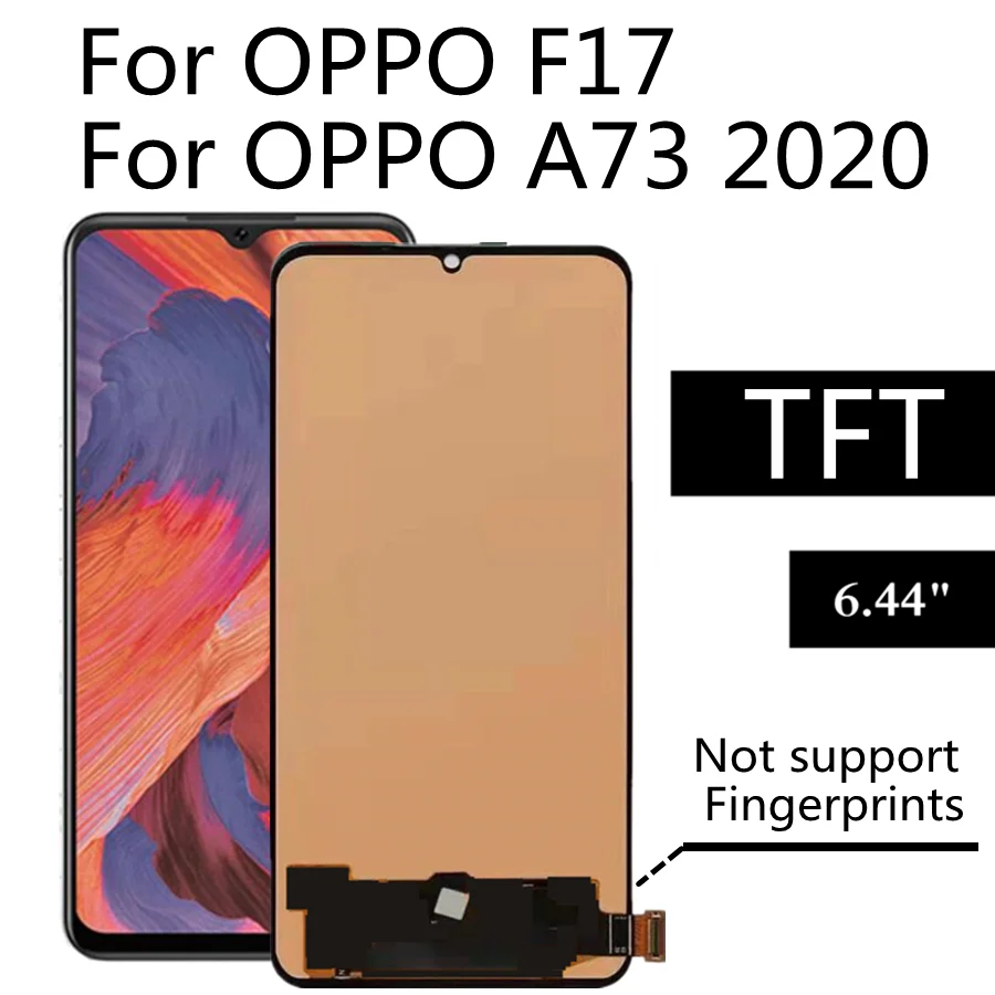 

6.44" TFT LCD For OPPO A73 2020 CPH2099 LCD Display Touch Screen Digitizer Assembly Replacement For OPPO F17 CPH2095 LCD