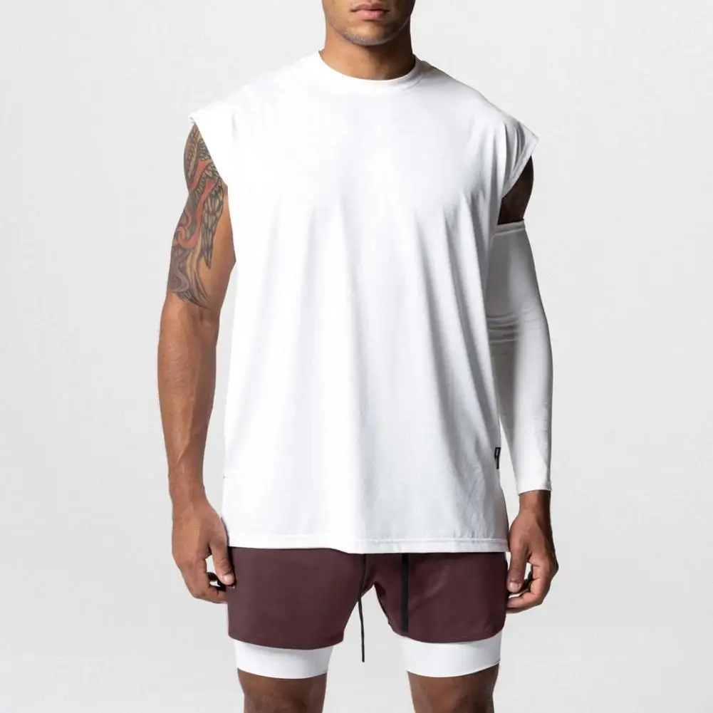 

Men Fitness Vest Men's Sleeveless Summer Vest with Wide Shoulder Design Soft Stretchy Fabric Quick-drying Technology for Casual
