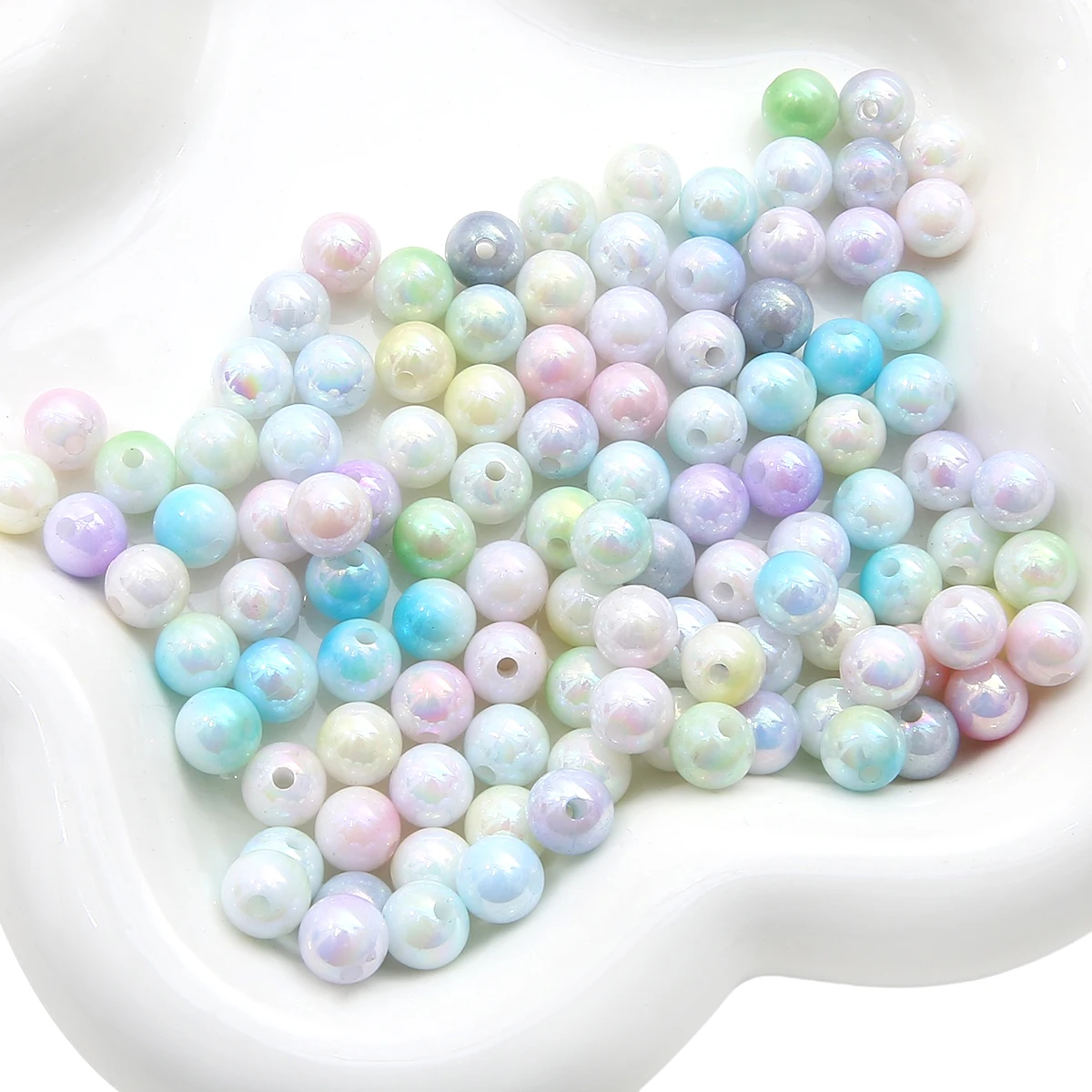 NEUE runde Acrylperlen 4/6/8 mm lose Abstandshalter für die DIY-Schmuckherstellung – Armbänder, Halsketten, Anhänger, Ohrringe – Detail 14