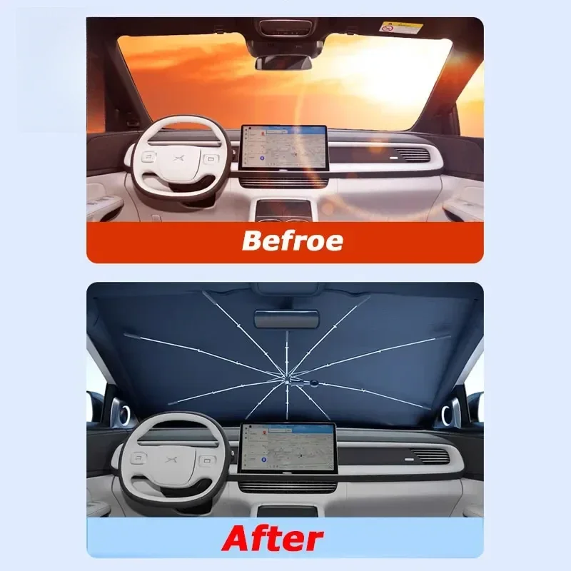 Car Sunshade Windshield Sunshade Windshield Sun Shade For XPENG G6 xiaopeng G6 Car Windshield Sunshade Foldable Umbrella amry Front Heat Insulation Accessories