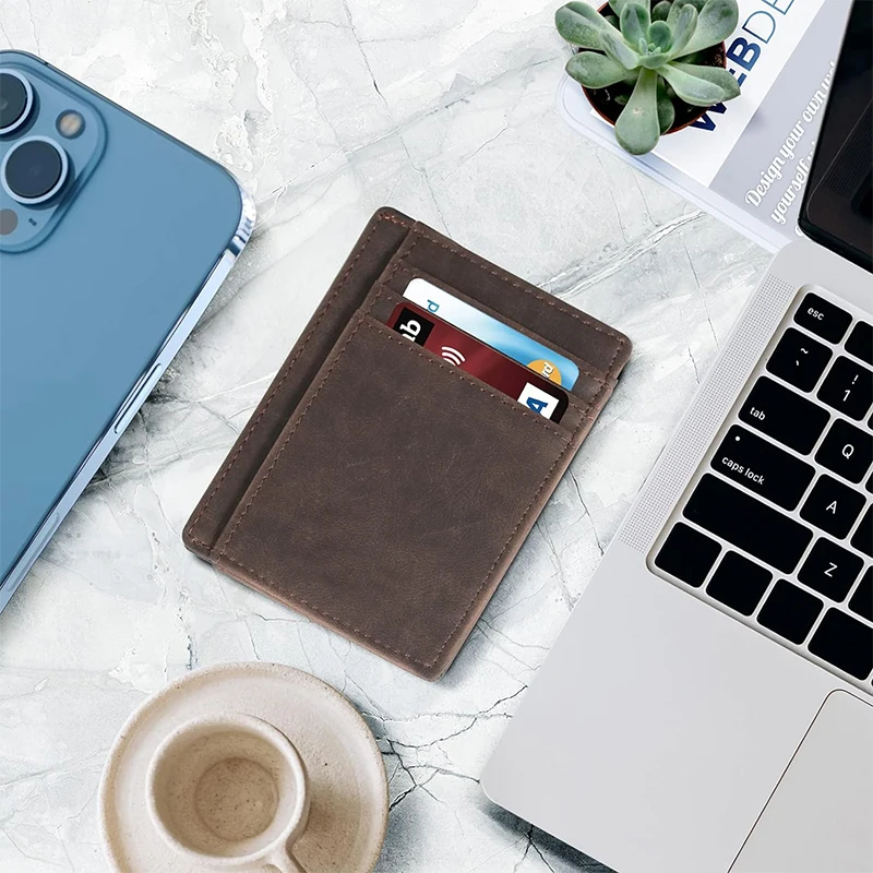 Carteira Minimalista de Couro Vintage com Proteção RFID - Imagem 4