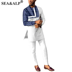 Africa Clothes for Men Dashiki Men Set Bzain Rich African Traditional Clothing Top+Pants