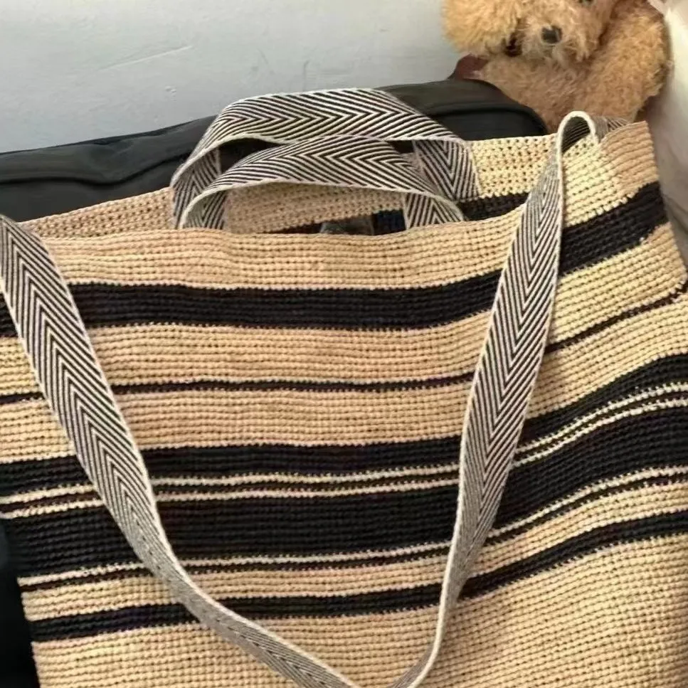 New Summer Lafite Bags For Women Luxury Designer Handbag Purse 2025 New To Weave Large Capacity Shoulder Straw Beach Tote bag