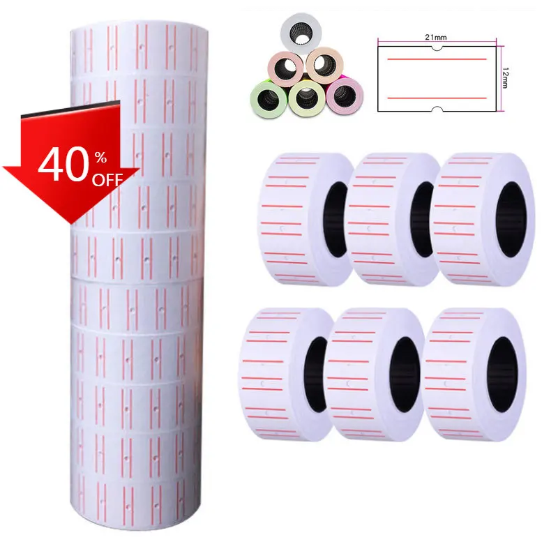 5 Roll Colorful Adhesive Price Label Paper Tag Mark Sticker For MX-5500 Gun Labeller Stickers Colors | Дом и сад