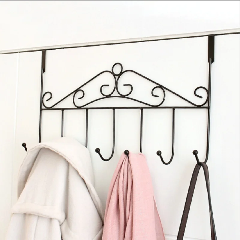 Iron Art Creative Nail-free Door Back Hooks Clothing Stores Storage Metal Hanging Clothes Hooks Row Supermarket Street Stall