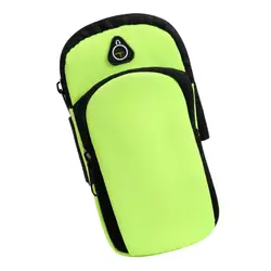 Breathable Waterproof Neoprene Sports Armband with Headset Access and Mesh Design - Black/Blue/Green (Green)