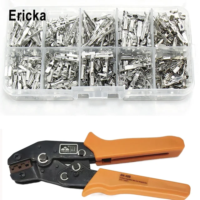 ขั้วต่อรถยนต์2.2/ 2.8/ 3.5/6.3มม. หางปลาไฟฟ้าและขั้วต่อสายไฟแบบกดเย็นอัตโนมัติสำหรับรถยนต์หรือสายเคเบิล 1