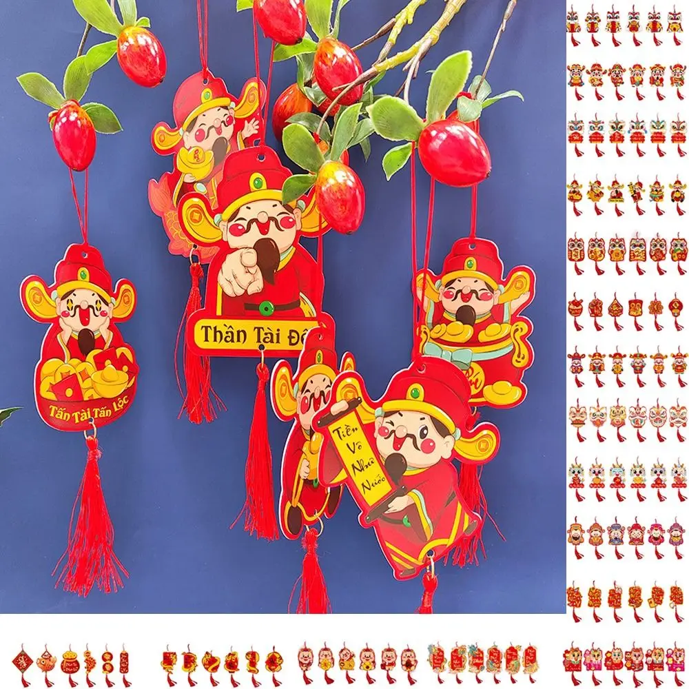 

New Year The God of Wealth Pendant 2024Dragon Year Door Handle Potted Plant Hanging Spring Festival Fortune Lucky Blessing Decor