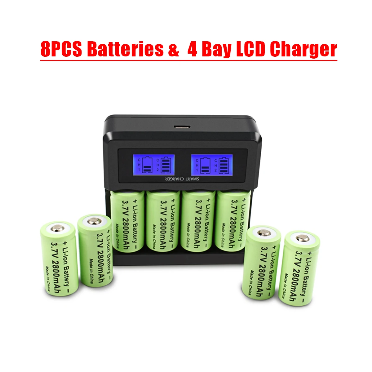 Powtree 16P 2800mAh נטענת 3.7V Li-ion 16340 סוללות CR123A RCR 123 ICR סוללה לפנס LED מטען קיר נסיעות
