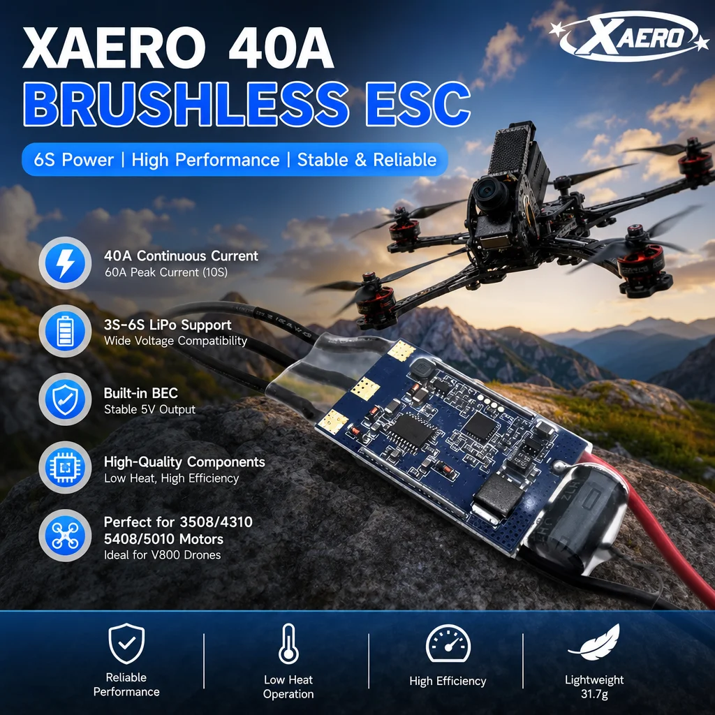 XAERO 6S 40A Bürstenloser ESC 3S 4S 5S XRotor für 3508 4310 5408 5010 Motor V800 Drohne