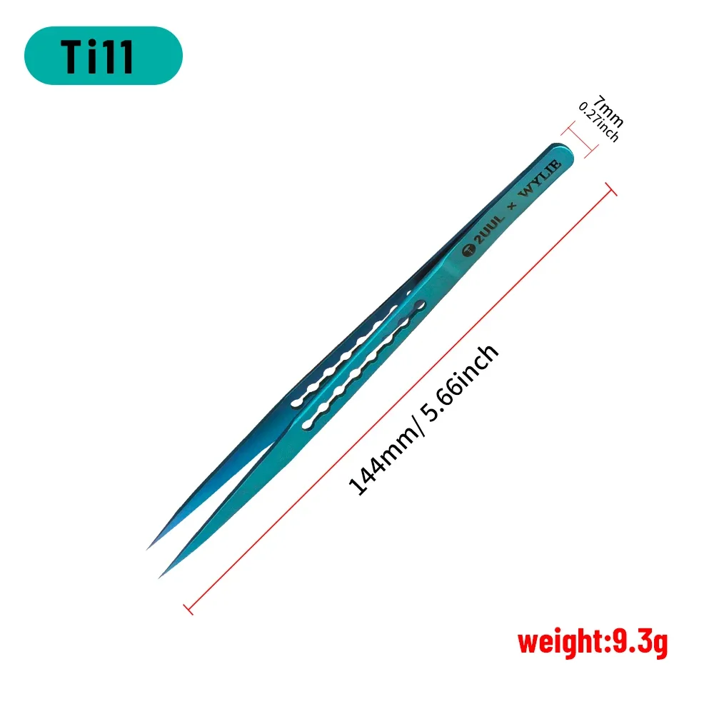 Titanium Alloy Precision Electronics Tweezers - Green