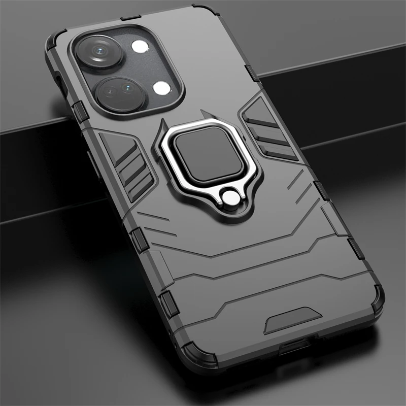 Per Oneplus Ace 2V Case Hard Pc Ring Holder Stand Custodia Per Telefono Con Armatura Magnetica Per One Plus Ace 2V 5G Paraurti Cover Posteriore Antiur