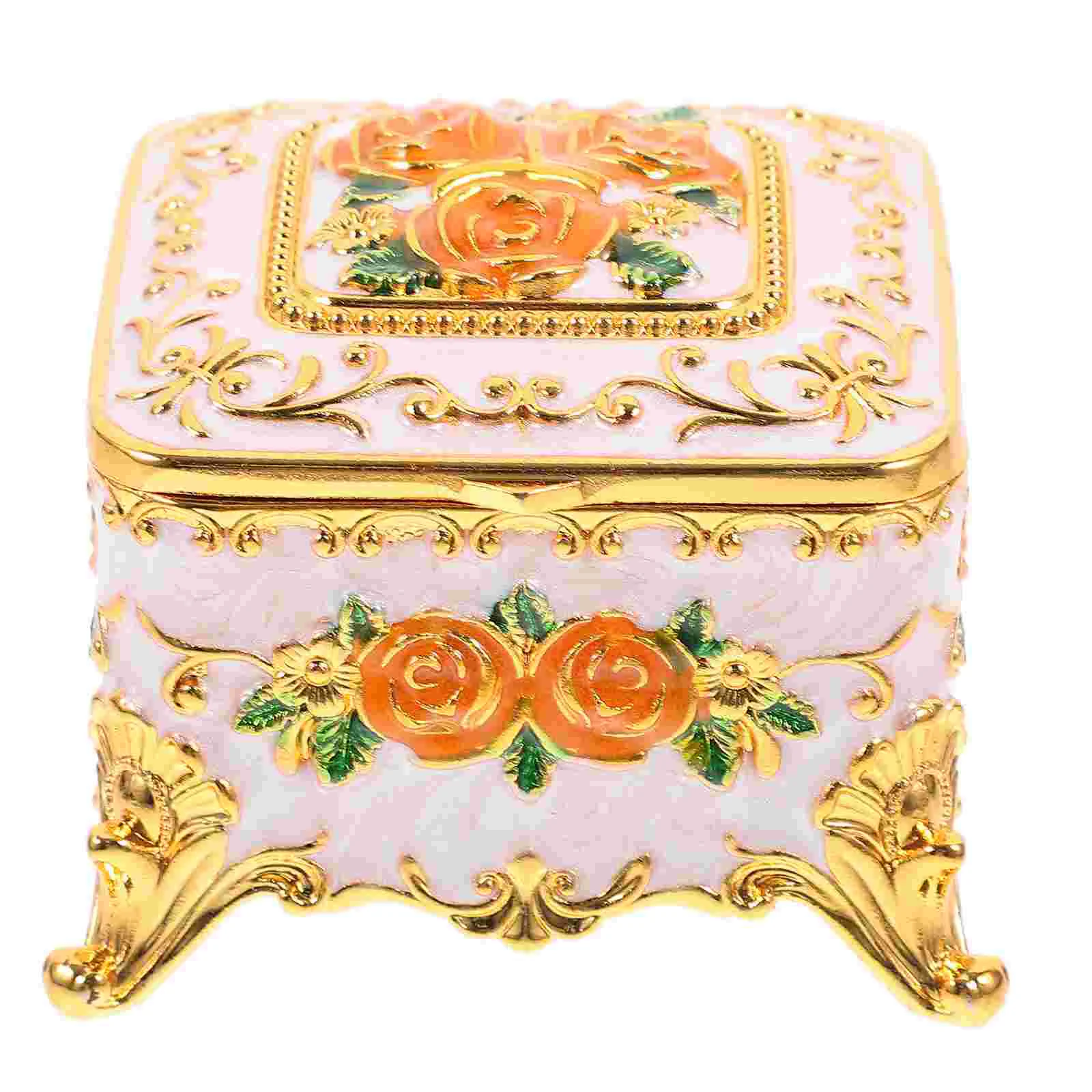 

Jewelry Storage Box Embossed Rose Jewelry Box Vintage Style Jewelry Holder