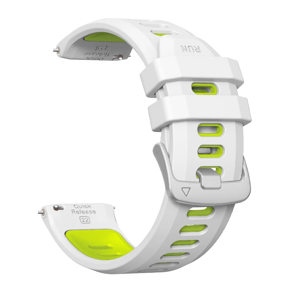 Two-Tone Sports Silicone Strap, 22mm - Versatile Wristband