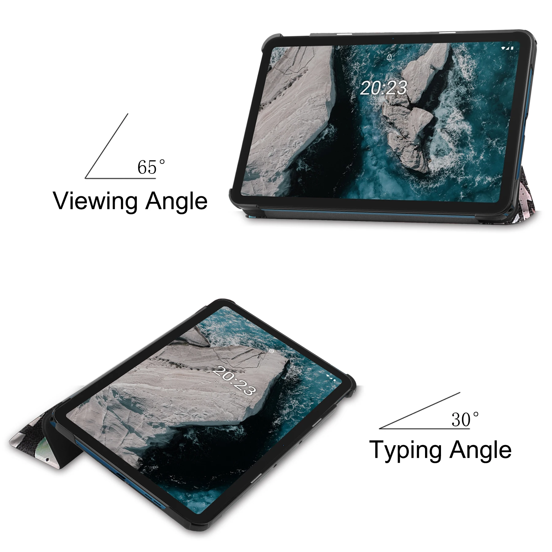 Premium PU Leather Magnetic Tri-Folding Protective Case