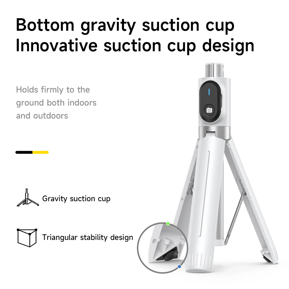 W&P 42.9 Inch Foldable Selfie Stick Tripod with Bluetooth Remote & Fill Light-Compact Travel Design