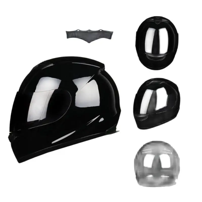 

Motorbike Full Face Dot Helmet - Bye-616 Racing Motorcycle Helmet With Dark Lens - Medium, Matt Black