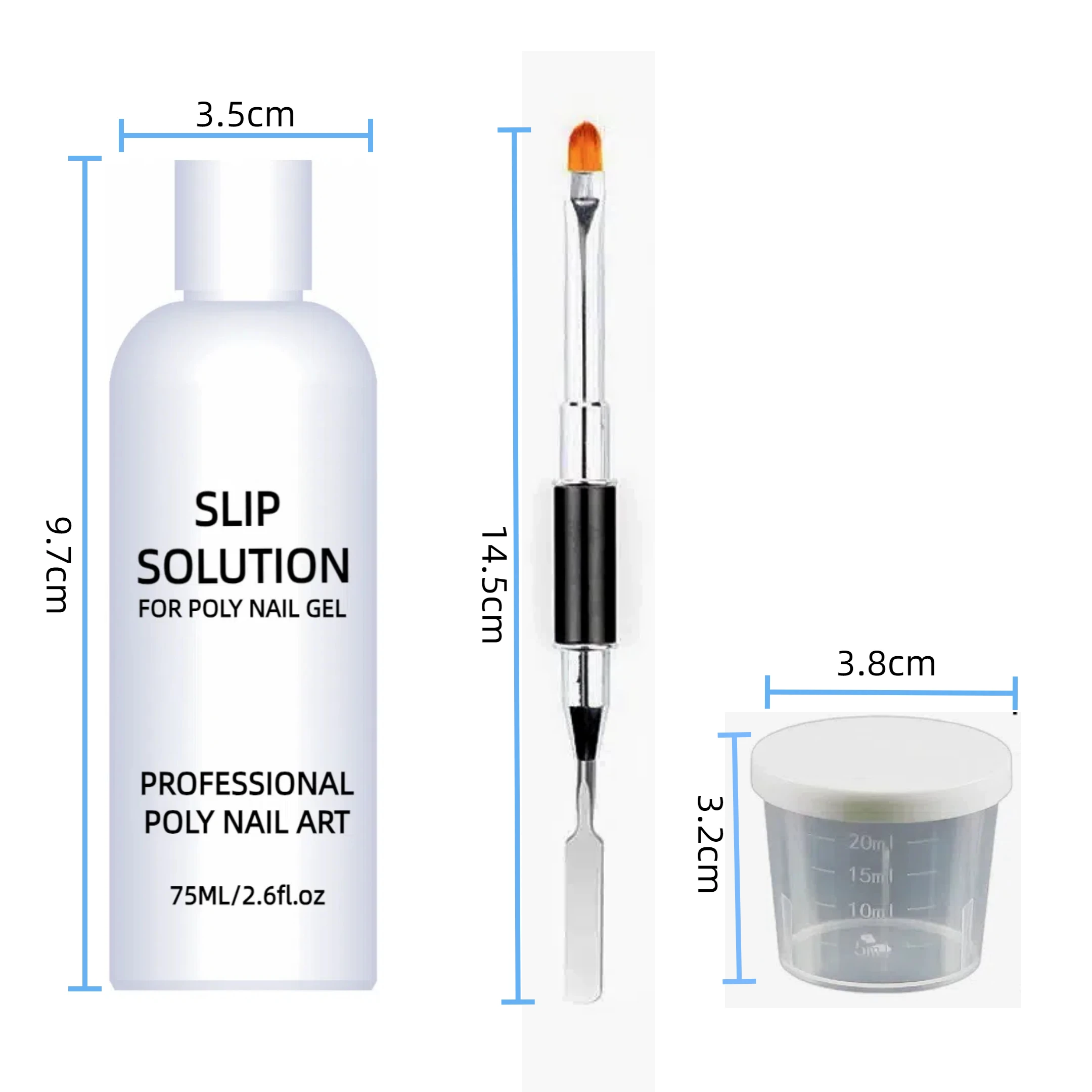 75ml Nail Slip Solution for Poly gel Extension UV Gel Extension Nail Art Manicure Design Tools 2