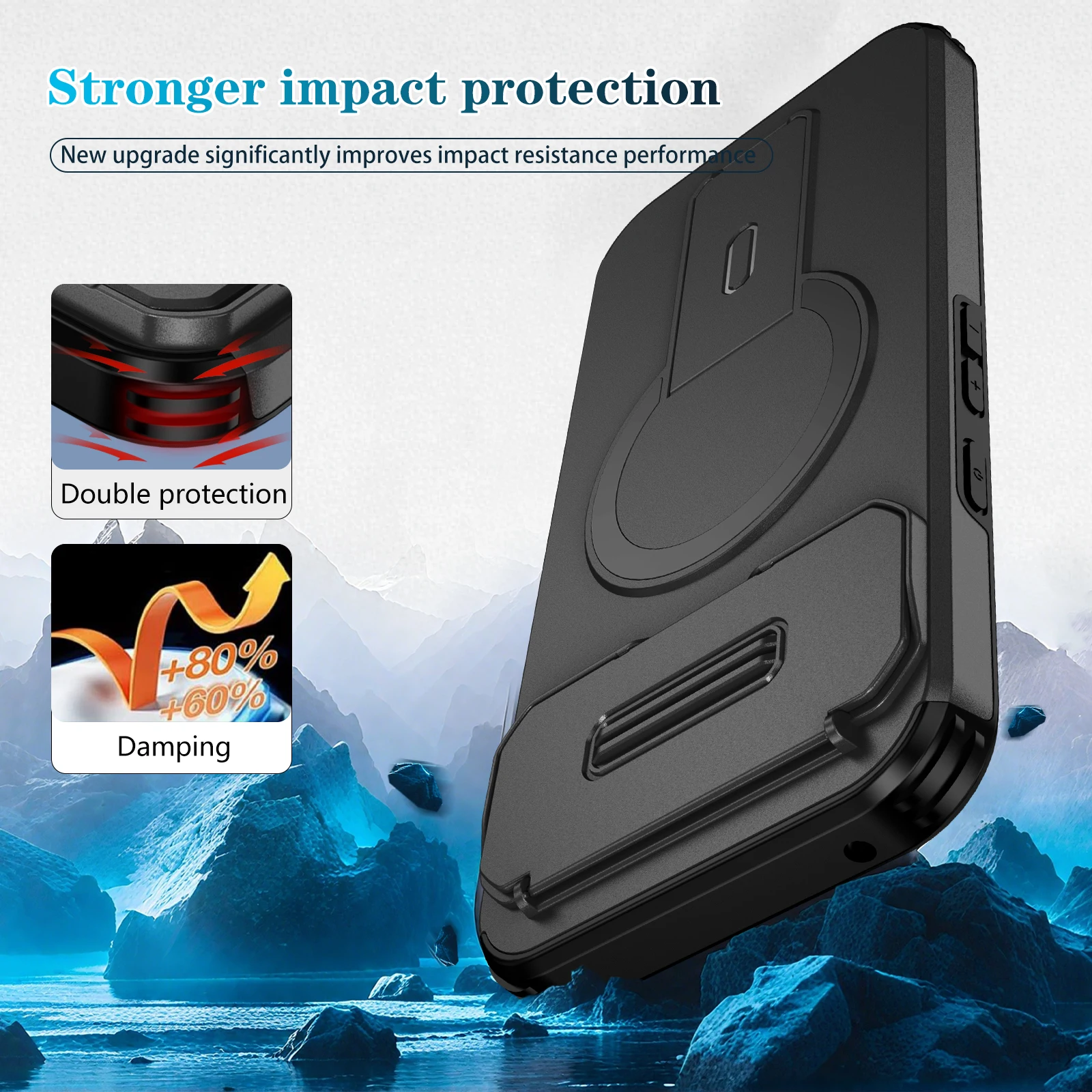 Rugged Armor Magnetic Charge Stand Case with Slide Camera Cover