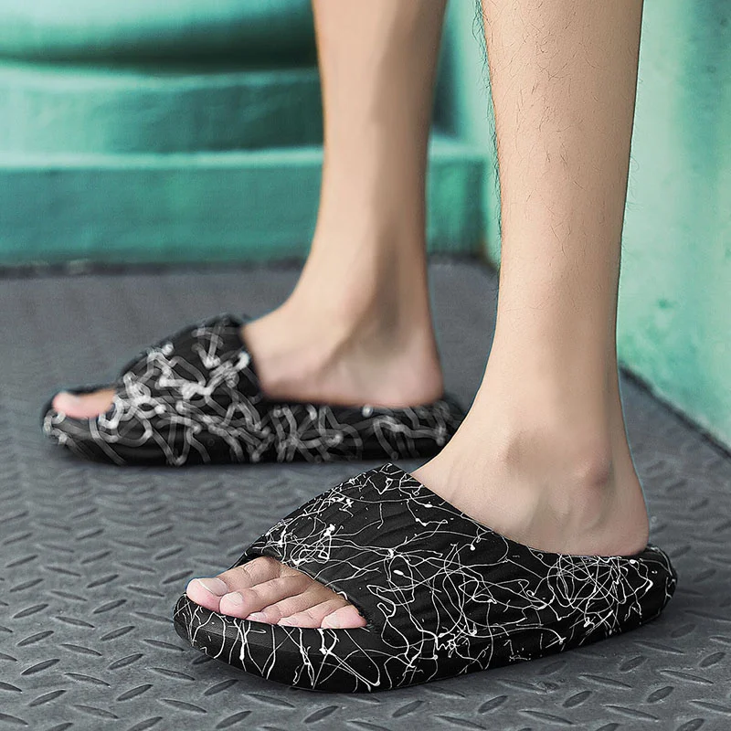 Slip-Hausschuhe für Herren, rutschfest, mit dicker Sohle, weiche Schaumstoff-Slipper, bequeme Slipper für drinnen und draußen_voghion.com