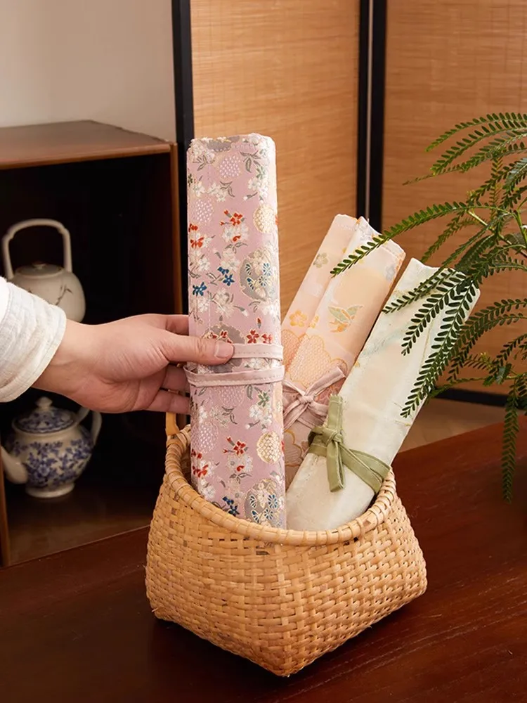 새로운 중국 스타일 붓 롤, 초보자 및 학생을 위한 휴대용 대나무 서예 펜 랩