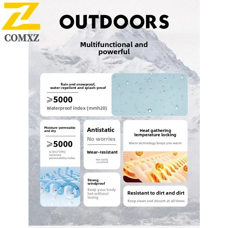 ​Men Outdoor Hiking Jacket Windproof Waterproof  Mountain Style Solid Color Windbreaker for Autumn Hooded Camping Climbing​ Coat