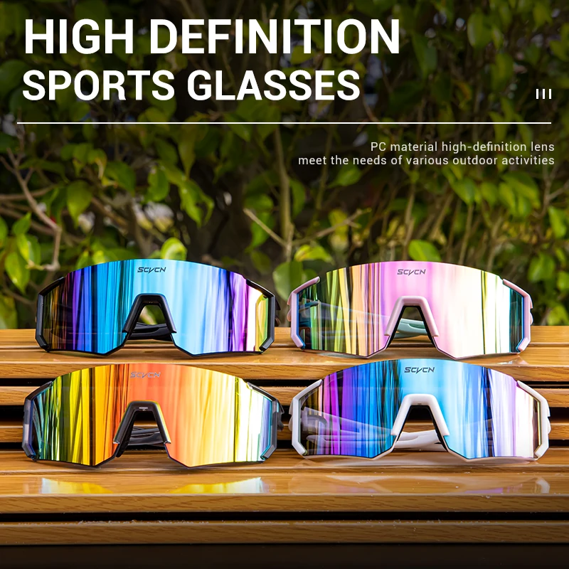 Sunglasses SCVCN Sunglasses for Men Women Cycling Glasses Bike UV400 Eyewear Sports MTB Goggles Multi Color Riding