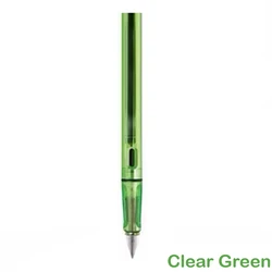 Jinhao 619 Luxury Colorful Calligraphy Fountain Pen - Elegant Writing Instrument with Fine Nib for School and Office Supplies (Clear Green Pen)