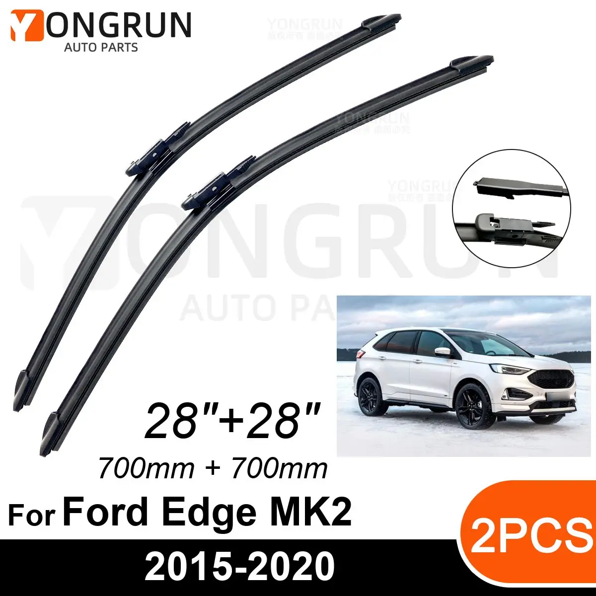 

Car Front Windshield Wipers For Ford Edge MK2 2015-2020 Wiper Blade Rubber 28"+28" Car Windshield Windscreen Accessories