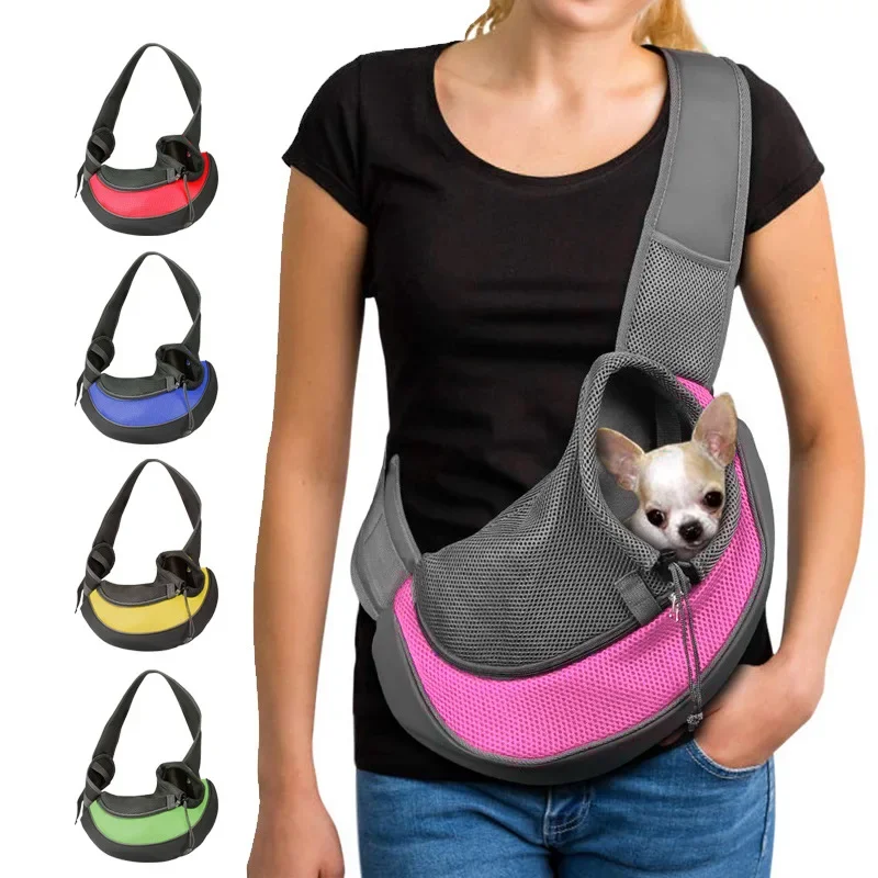 Pet Dog Cat Sling Carrier Pet Carrier Bag Pet Carrier Backpack Pet Bag Breathable Travel Safe Sling Bag Puppy Kitten Outdoor Mesh Oxford Single Comfort Handbag Tote Pouch
