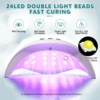 72W UV Nail Lamp Professional 24 LEDs Nail Dryer with 3 Timer Settings Quick-drying Manicure Lamp for Curing All Nails Gel 3