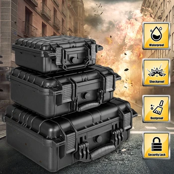 1pc Safety Instrument Tool Box Waterproof Hard Carry Case Bag Tool Case Sponge Protective Tool Storage Box Shockproof Hard Case 1