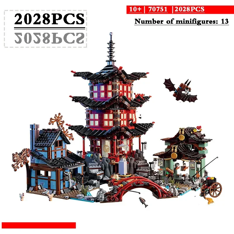 

New Temple Compatible 06022 70751 Building Blocks 2028PCS Building Blocks with LED Set Toy Gift Christmas Gift Birthday Gift