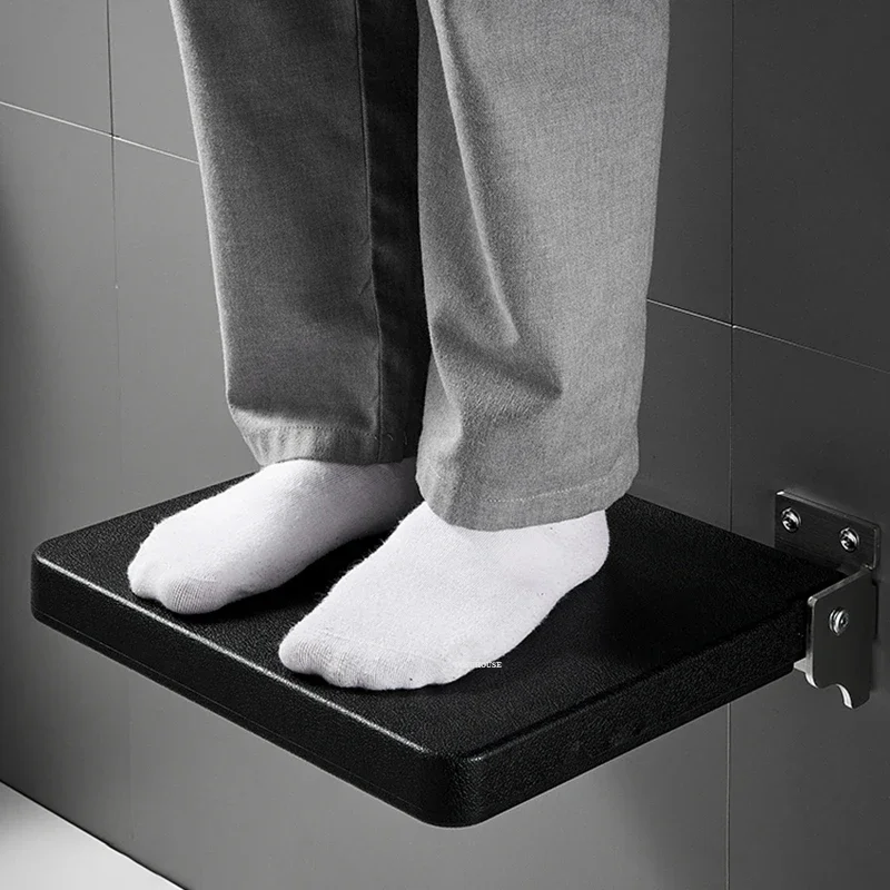 Non-slip Bath Chair Bathroom Wall-mounted Shower Seats Light Luxury Foldable Soft Stool Black Shower Seat Home Porch Shoe Stool 5