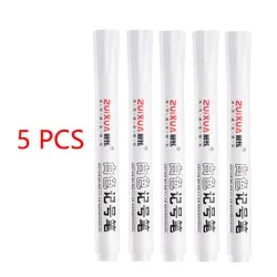 Set of Waterproof White Gel Pens - Ideal for DIY Art, Graffiti, and Sketching (5 pieces)