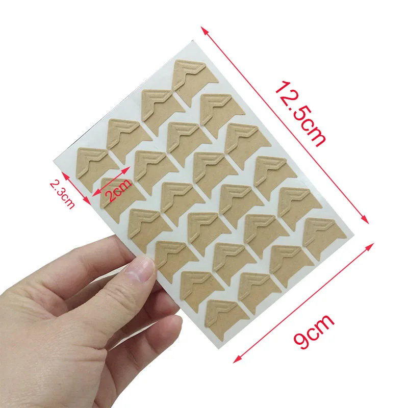 DIY Vintage Corner Kraft Paper Stickers For Photo Albums Retro Scrapbook Sticker Scrapbooking Picture Frame Decoration corner stickers photo album photo frame accessories