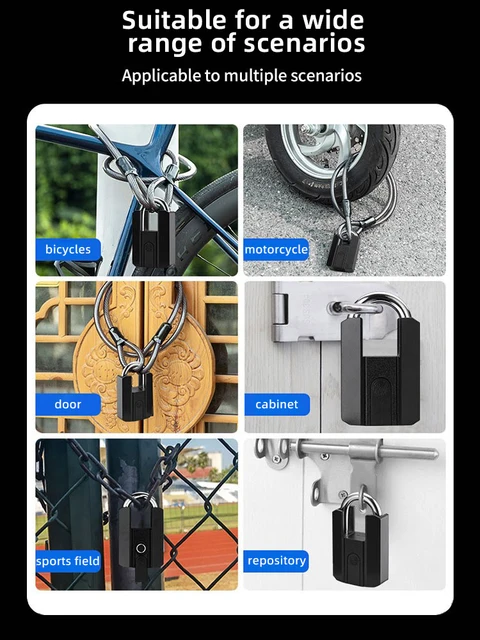 RAYKUBE IP67 Waterproof TT Lock Electronic Lock Digital Fingerprint Padlock with Built-in rechargeable Battery APP key Unlock 6