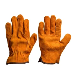 Men's Premium Cowhide Leather Work and Safety Gloves (1 pair)