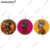 Voikukka Jewelry African Woman Pattern With Hijab Wooden Both Sides Print 6 CM Pendant Drop Earrings Wholesale 1