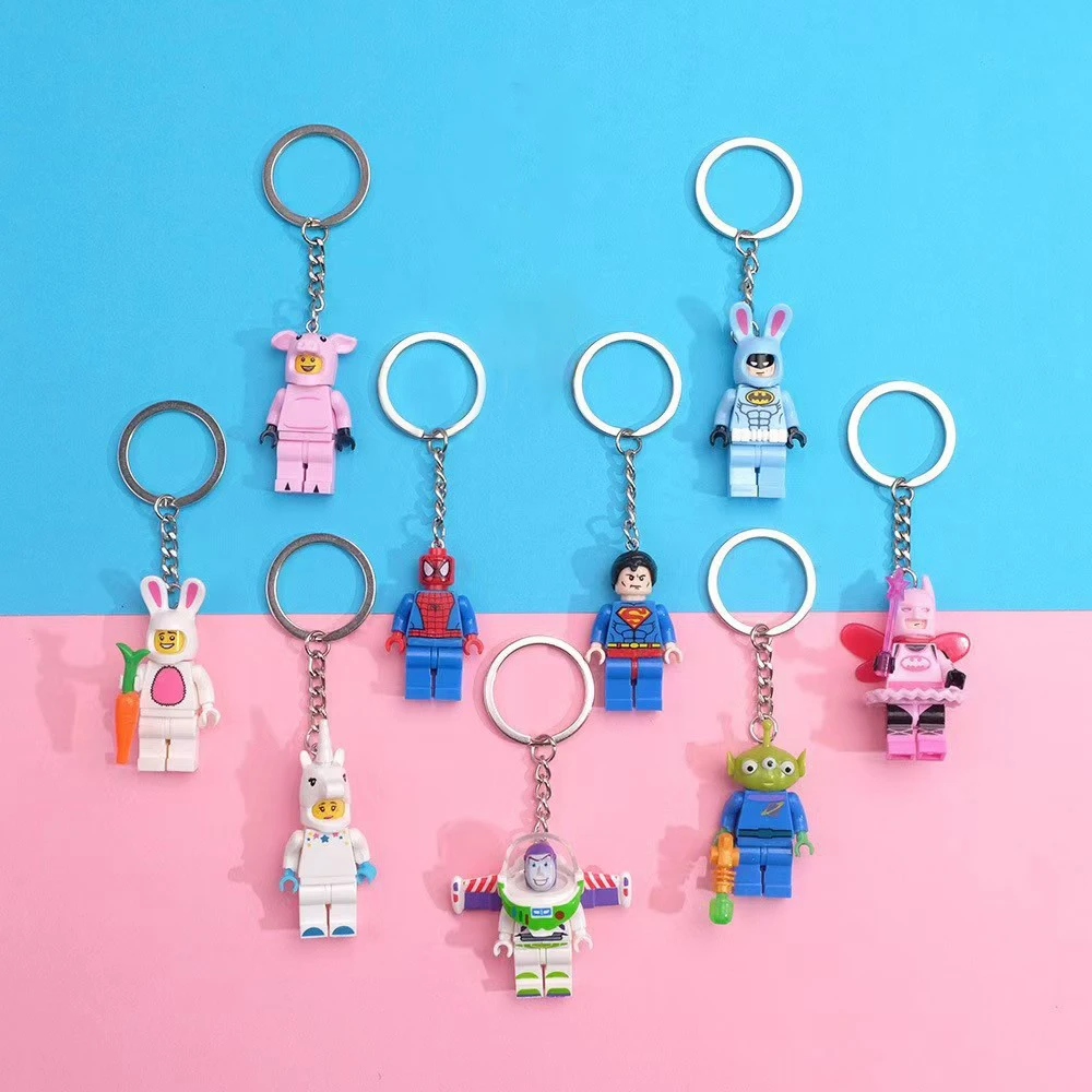 Disney Marvel Cartoon Character Keychain SpiderMan Betman Buzz Lightyear for Gifts
