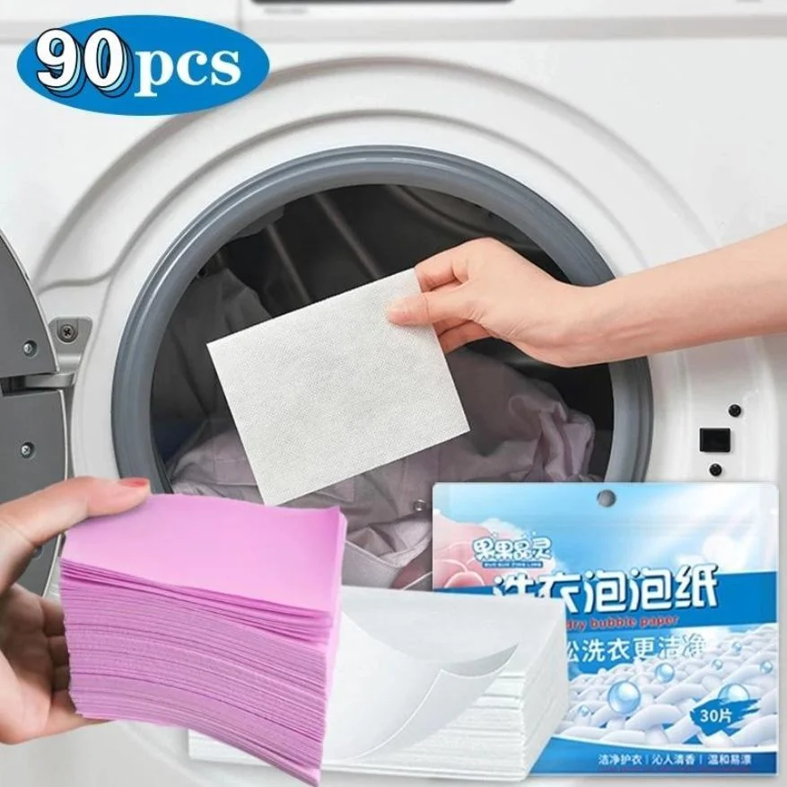 Laundry Detergent Sheets, Laundry bubble paper 90 pcs