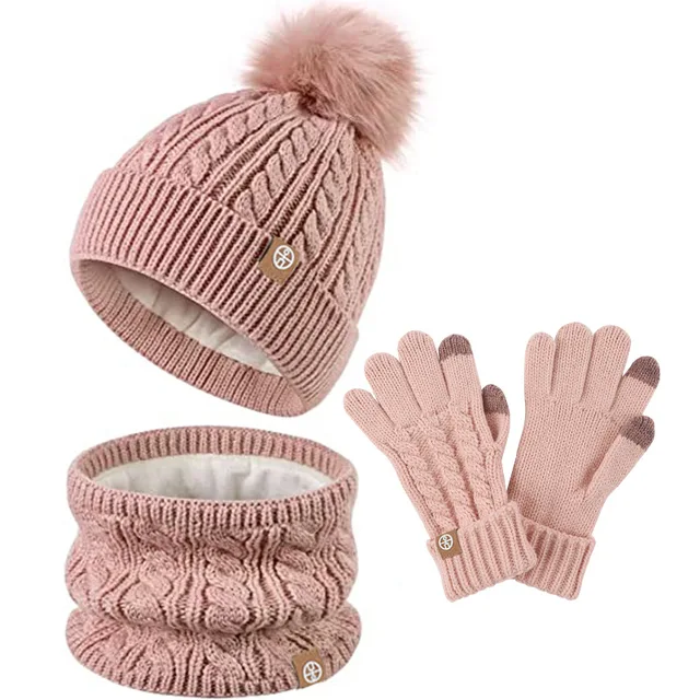 Kids Winter Hat Gloves Scarf Sets