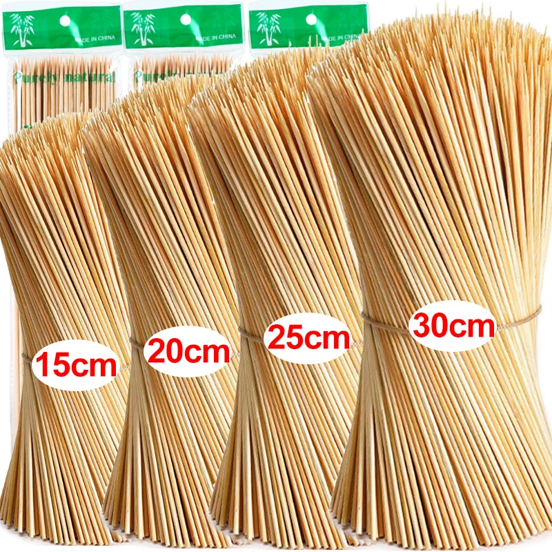 Barbecue Skewers Bbq Grilling Accessories 90-270Pcs Bamboo Stick Food Grade Disposable Skewers for Barbecue Fruit
