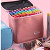 Icolour Larger Capacity Marker Pen Case Zipper Art Markers Canvas Storage Bag 36/48/60/80/168/240pcs Portable Marker Pen Holder 6
