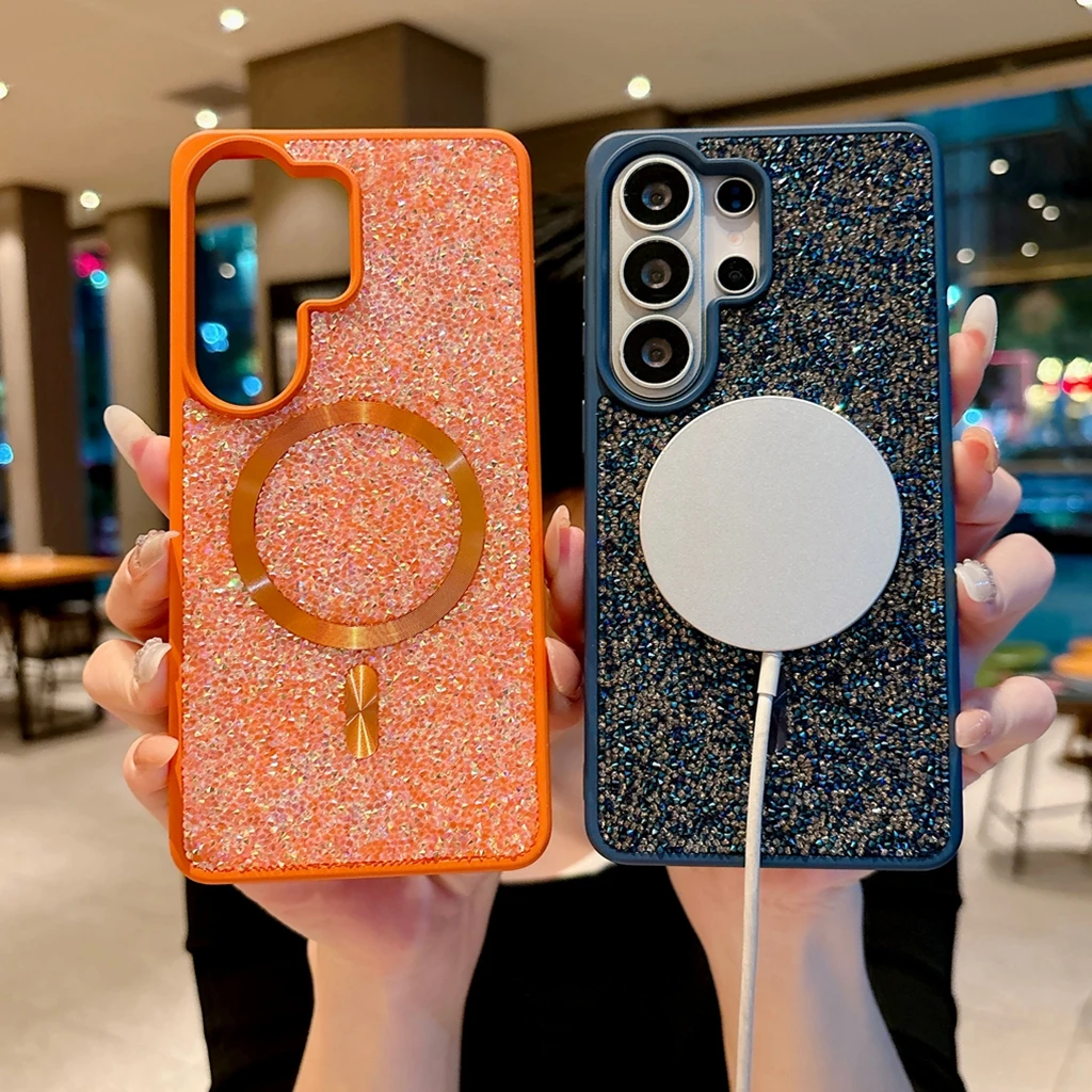 Luxury Bling Rhinestone Magnetic Shockproof Phone Case Cover