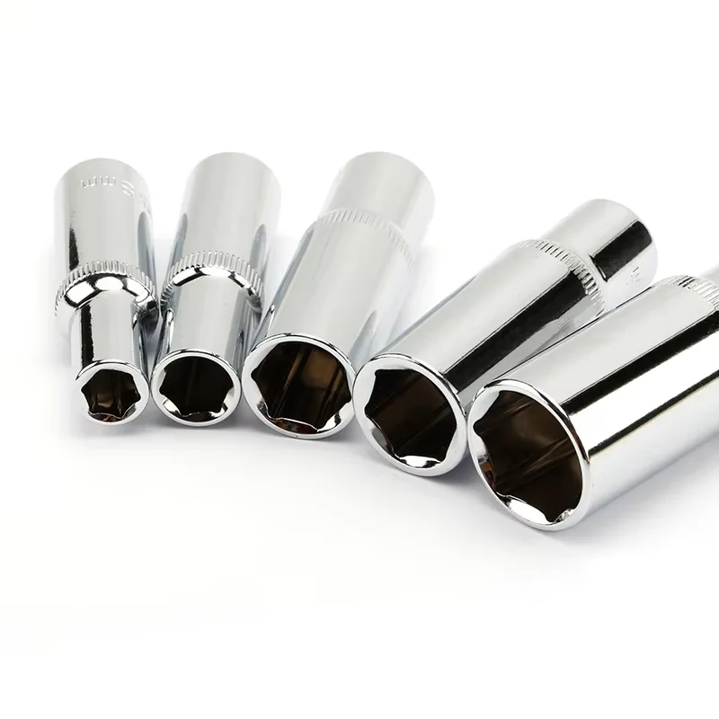 CRV 12-teiliges 3/8-Zoll-Treiber-Set mit tiefen langen Steckdosen, 65 mm Länge, 10 mm Vierkantloch, 8, 9, 10, 11, 12, 13, 14, 15, 16, 17, 18, 19 mm – Detail 4