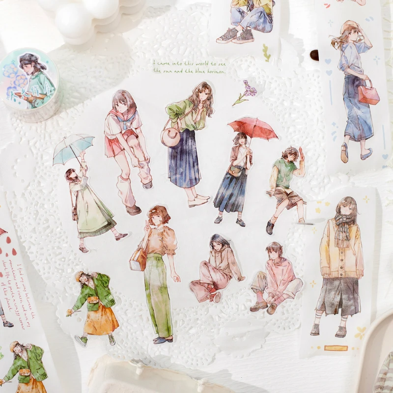 200cm/roll Washi Tape Life Suite Girl Daily Outfit Creative Hand Account Collage DIY Greeting Card Diary Decoration Write Tape 5