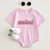 INS Summer New Baby Bodysuit Newborn Clothing Boys Girls Cotton Triangle Romper Plush letter Short Sleeve Infant 0-18M 3