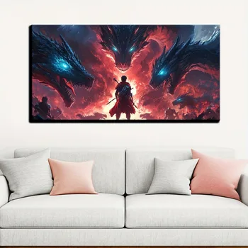 Dragon Warrior Picture in a Pine Solid Wood Frame 1