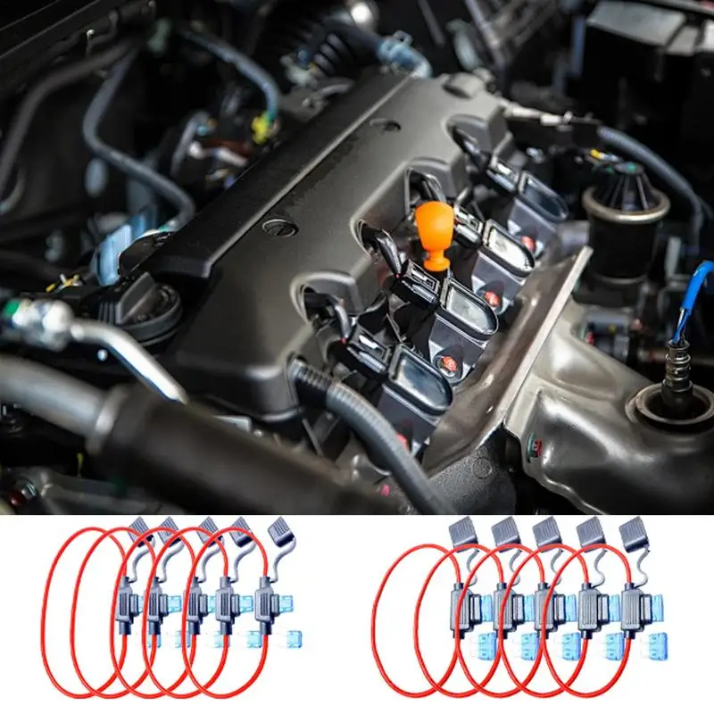 Inline Fuse Holder 5X Vehicle Fuse Holders Heavy Duty Wire Holder With Cover For Automotive Marine 11.8 Inches Long